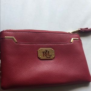 Red Ralph Lauren wristlet